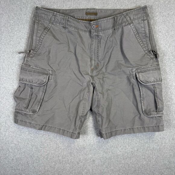 Vintage L.L. Bean Men's Size 42W Gray Cargo Shorts Pockets Outdoors Hiking - Picture 1 of 8